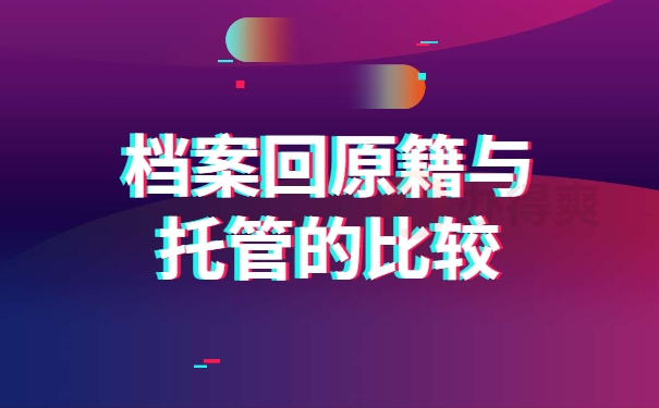 档案回原籍与托管的比较