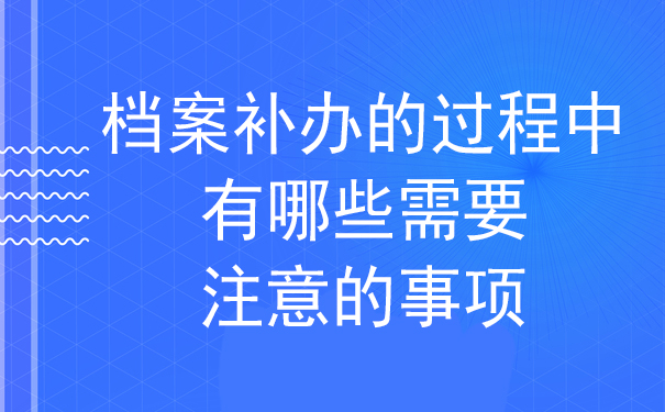 档案补办的过程中，有哪些需要注意的事项？