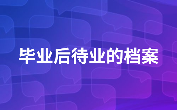 毕业后待业的档案