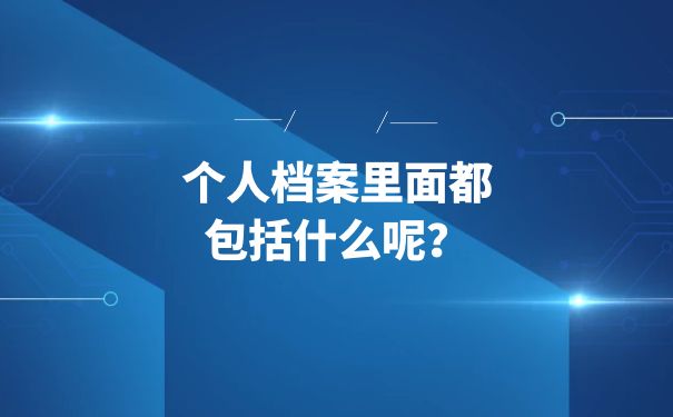 个人档案里面包括什么