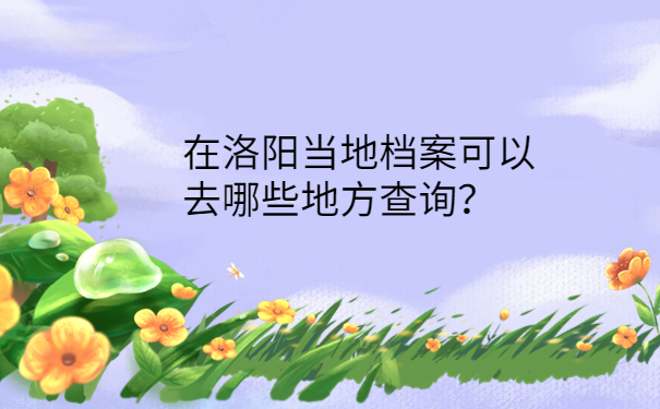 在洛阳当地档案可以去哪些地方查询？