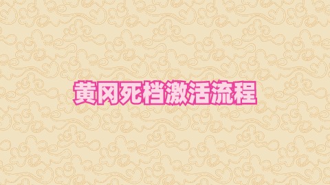 黄冈死档激活流程