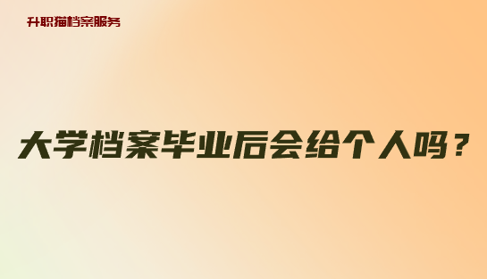 大学档案毕业后会给个人吗？